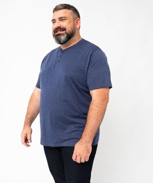 Tee-shirt à manches courtes et col tunisien homme vue5 - GEMO (HOMME) - GEMO