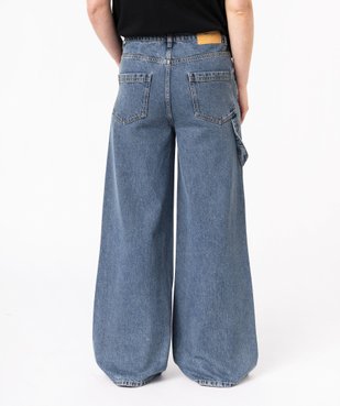 Jean wide leg délavé femme vue3 - GEMO 4G FEMME - GEMO