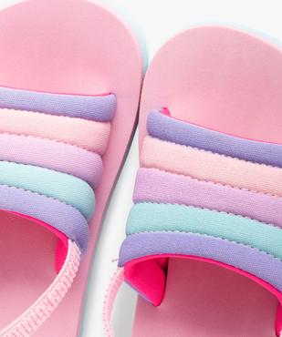 Mules de piscine fille à bandeau souple en jersey coloré vue3 - GEMO (ENFANT) - GEMO