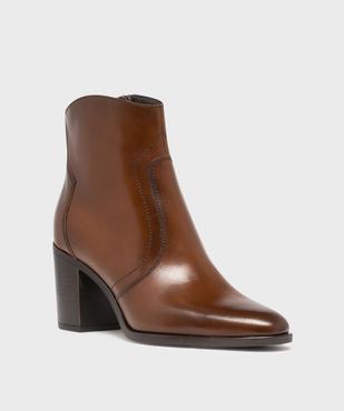 Bottines à talon dessus cuir femme - Tanéo vue2 - TANEO - GEMO