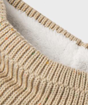 Echarpe tour de cou en maille chinée doublée sherpa garçon vue2 - GEMO (ENFANT) - GEMO