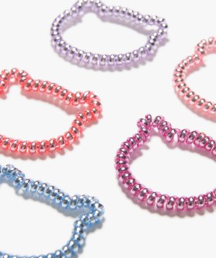 Élastique à cheveux torsadé tête de chat irisé (lot de 5) vue2 - GEMO (ACCESS) - GEMO