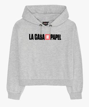 Sweat fille large et court à capuche - La Casa de Papel vue1 - CASA DE PAPEL - GEMO