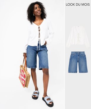 Ensemble deux pièces blouse et bermuda pour femme - GEMO