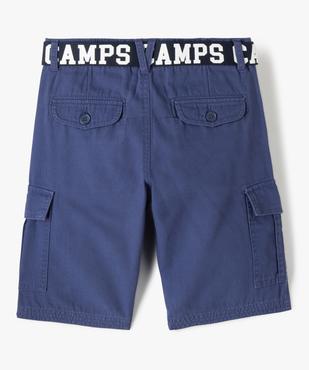 Bermuda garçon cargo en twill avec ceinture imprimée - Camps United vue3 - CAMPS UNITED - GEMO
