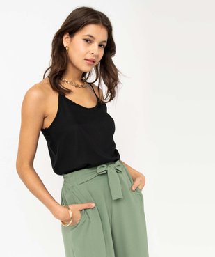 Débardeur en viscose légère à bretelles fines et dos nageur femme vue1 - GEMO(FEMME PAP) - GEMO