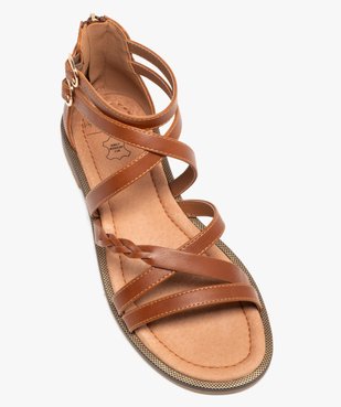 Sandales plates à brides et talon zippé femme - Valentina Baldano vue12 - VALENTINA BALDA - GEMO