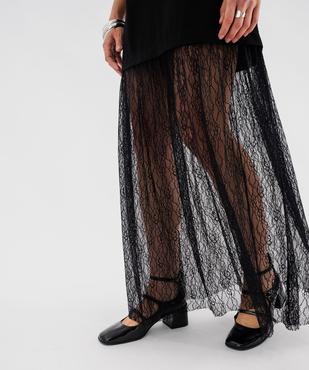 Robe longue sans manches avec empiècement dentelle femme vue5 - GEMO(FEMME PAP) - GEMO