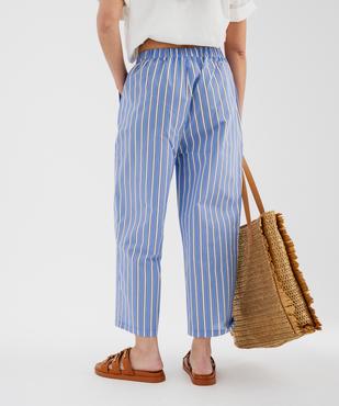 Pantalon en toile fine rayée femme vue4 - GEMO(FEMME PAP) - GEMO