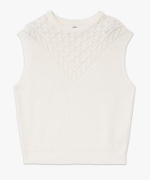 Pull sans manches avec buste en maille ajourée femme vue4 - GEMO(FEMME PAP) - GEMO