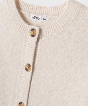 Gilet an maille à col rond fille vue2 - GEMO (ENFANT) - GEMO