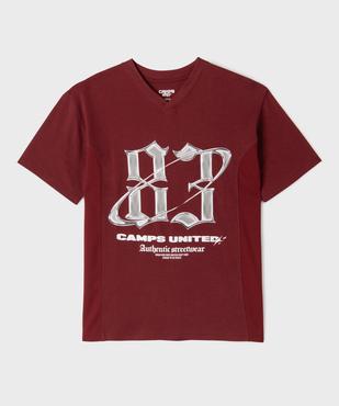 Tee-shirt manches courtes à col V bi-matières garçon - Camps United vue2 - CAMPS - GEMO
