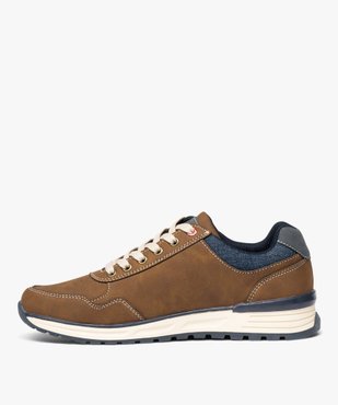 Baskets casual à lacets et zip homme vue4 - URBAN STEPS - GEMO