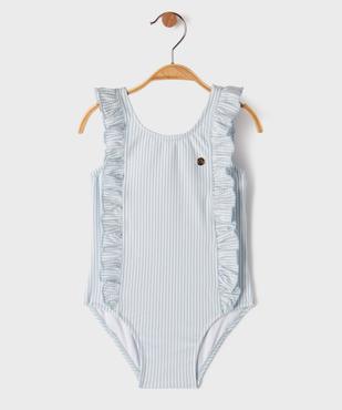 Maillot de bain une pièce à rayures et volants bébé fille - LuluCastagnette vue1 - LULUCASTAGNETTE - GEMO