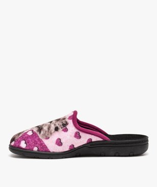 Chaussons femme mules confortables en jersey vue3 - GEMO(HOMWR FEM) - GEMO