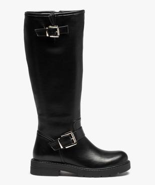 Bottes femme unies à talon plat style motardes vue2 - GEMO (CASUAL) - GEMO