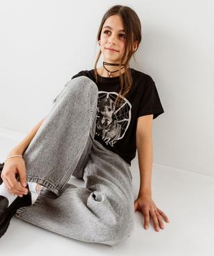 Tee-shirt manches courtes ample imprimé fille - Wednesday vue6 - WEDNESDAY - GEMO