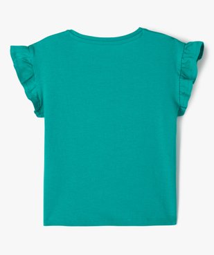 Tee-shirt à manches courtes avec volants fille vue3 - GEMO (ENFANT) - GEMO