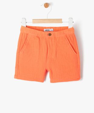 Short en gaze de coton bébé garçon vue1 - GEMO(BEBE DEBT) - GEMO