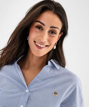 Chemise rayée en coton femme - LuluCastagnette vue3 - LULUCASTAGNETTE - GEMO