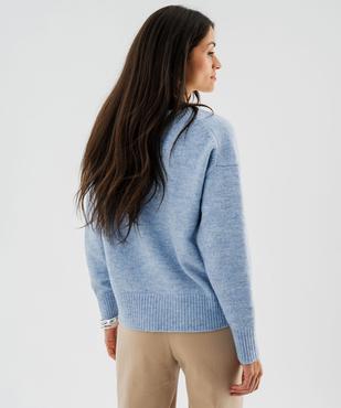 Pull col V en maille douillette femme vue4 - GEMO(FEMME PAP) - GEMO