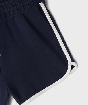 Short en maille bouclette avec liserés contrastants fille vue2 - GEMO 4G FILLE - GEMO