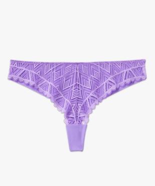 Tanga en microfibre et dentelle femme vue4 - GEMO(HOMWR FEM) - GEMO