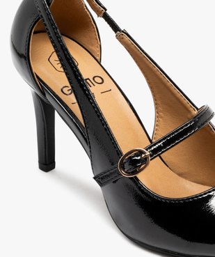 Escarpins femme à talon aiguille vernis avec fine bride à boucle vue8 - GEMO(URBAIN) - GEMO