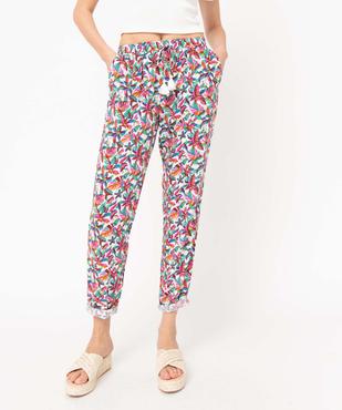 Pantalon femme fluide à motifs exotiques vue1 - GEMO(FEMME PAP) - GEMO