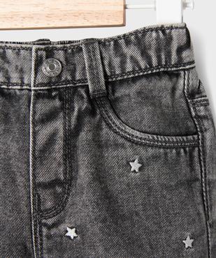 Jean avec étoiles brodées bébé fille vue2 - GEMO(BEBE DEBT) - GEMO