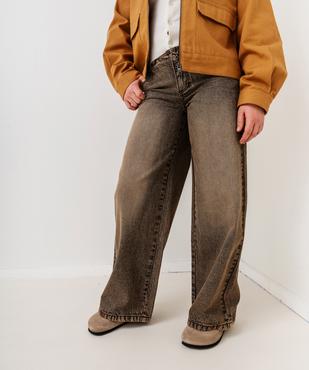 Jean loose coloré avec taille ajustable fille vue1 - GEMO 4G FILLE - GEMO