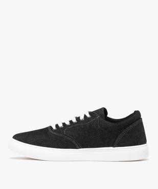 Baskets homme en toile unie style denim vue3 - GEMO (SPORTSWR) - GEMO