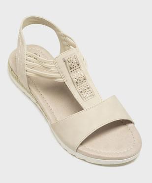 Sandales à petit talon compensé et brides élastiques femme - Emilia Rosa vue5 - EMILIA ROSA - GEMO