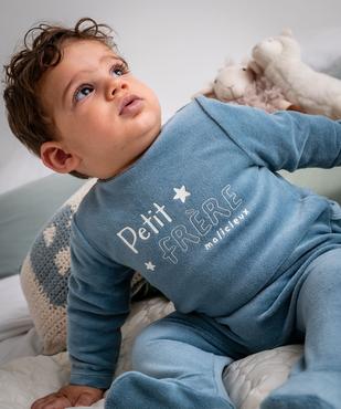Pyjama en velours avec message sur le buste bébé vue7 - GEMO(BB COUCHE) - GEMO