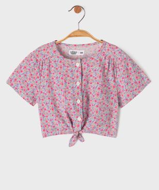 Blouse courte à manches courtes en viscose fleurie bébé fille vue3 - GEMO 4G BEBE - GEMO