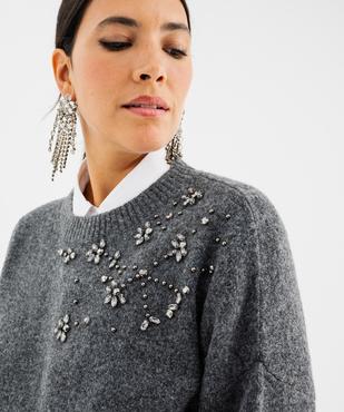 Pull col rond strass femme vue5 - GEMO(FEMME PAP) - GEMO