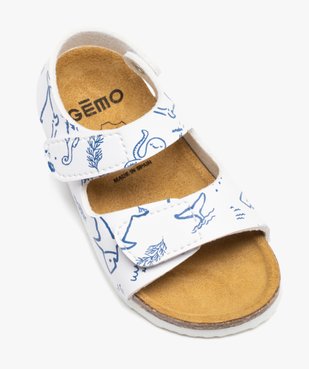 Sandales bébé garçon à brides double scratch au motif aquatique vue5 - GEMO 4G BEBE - GEMO