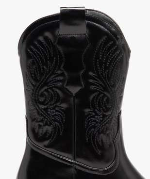 Bottes santiags à bout carré et broderies femme vue6 - GEMO (CASUAL) - GEMO