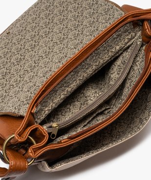 Sac besace bicolore à rabat femme vue3 - GEMO (ACCESS) - GEMO