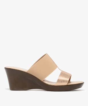 Mules femme compensées à bride élastique et bride fantaisie vue1 - GEMO(URBAIN) - GEMO