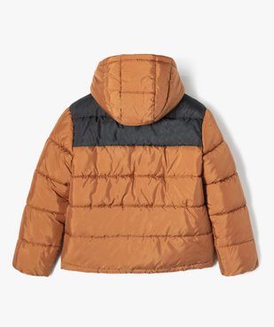 Blouson matelassé bicolore à capuche amovible garçon vue4 - GEMO 4G GARCON - GEMO