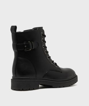 Boots crantées look rangers à lacets et zip femme vue4 - 5 MILES - GEMO