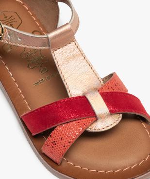 Sandales filles à brides croisées en cuir et talon fermé vue6 - GEMO (ENFANT) - GEMO