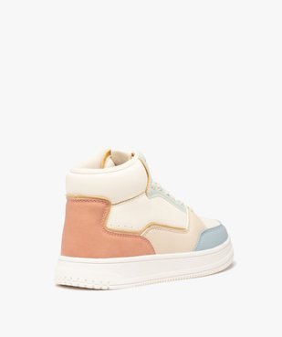 Baskets femme mid-cut à empiècements pastel vue5 - GEMO (SPORTSWR) - GEMO