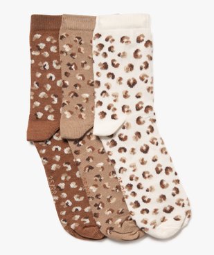 Chaussettes hautes motif léopard fille (lot de 3) vue1 - GEMO (ENFANT) - GEMO