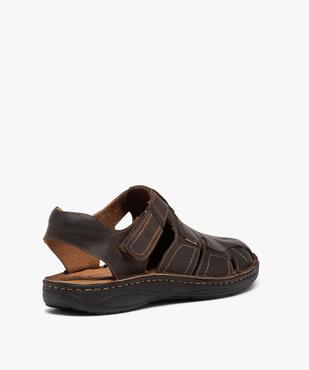 Sandales homme dessus en cuir et bout fermé vue4 - GEMO (CASUAL) - GEMO