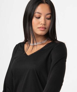 Tee-shirt femme à manches longues avec tulle dans le haut du dos vue2 - GEMO 4G FEMME - GEMO