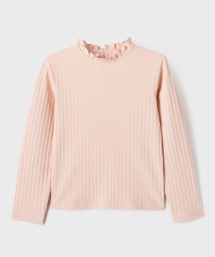 Tee-shirt manches longues avec col rond froncé fille vue3 - GEMO 4G FILLE - GEMO