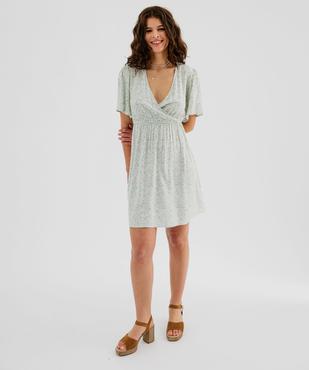 Robe courte imprimée à manches courtes femme vue1 - GEMO 4G FEMME - GEMO