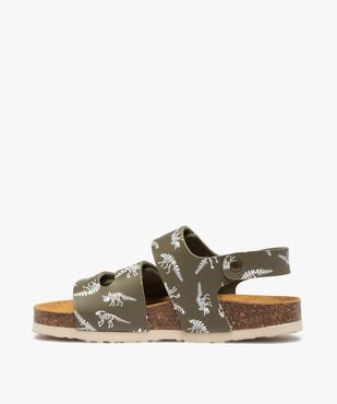 Sandales garçon avec brides en cuir triple scratch vue3 - GEMO 4G GARCON - GEMO